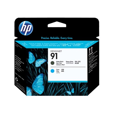 惠普（HP）+喷墨盒+91号 C9460A 消光黑/青色打印头 (适用于z6100绘图仪打印机)